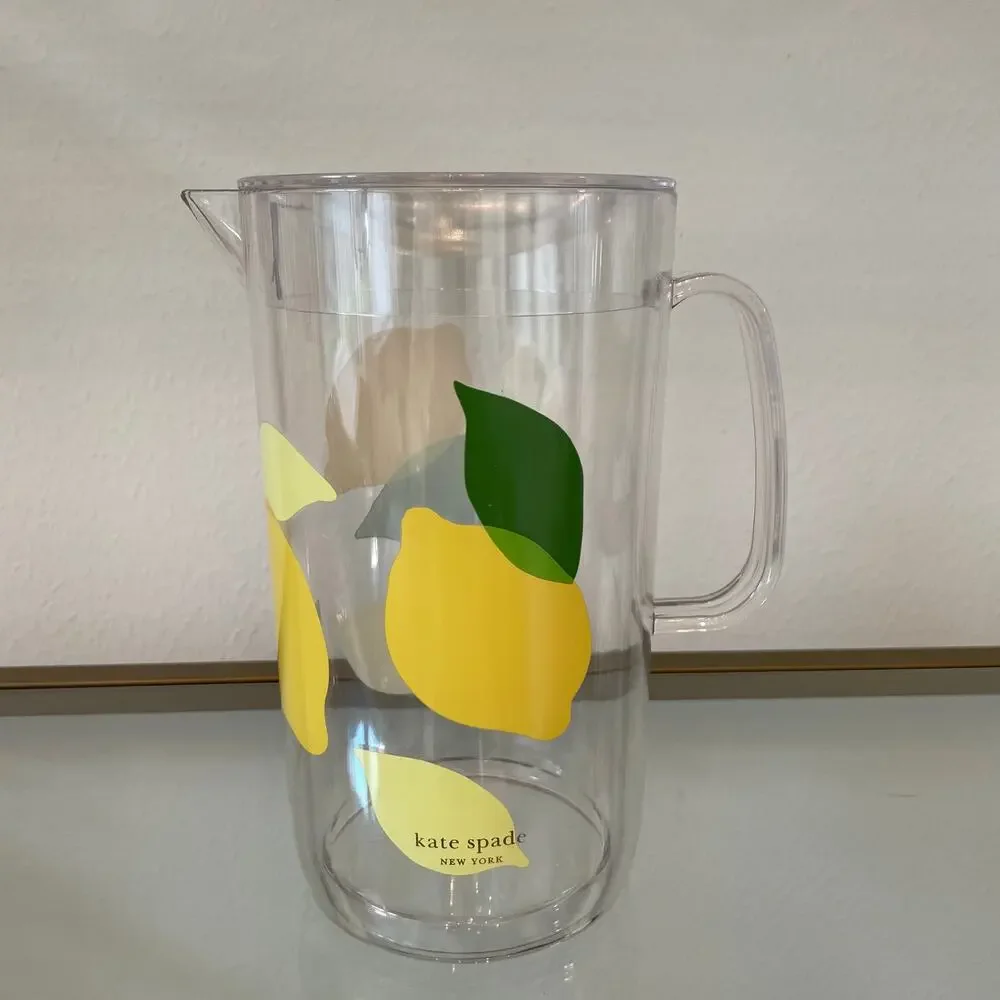 Kate Spade New York Nesting Pitcher Set with Water Pitcher & 2 Reusable Cups NEW